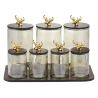 ست پاسماوری 7 پارچه طرح گوزن کد 1701 به همراه استند