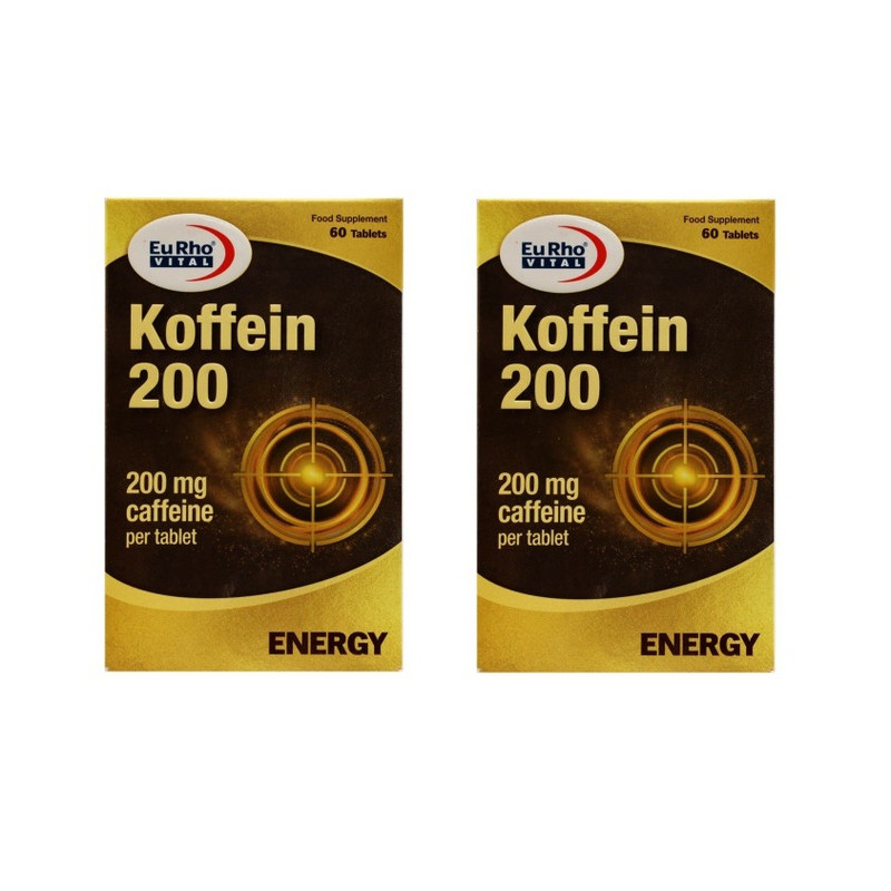 قرص کافئین یوروویتال 200 میلی گرم دو بسته 60 عددی