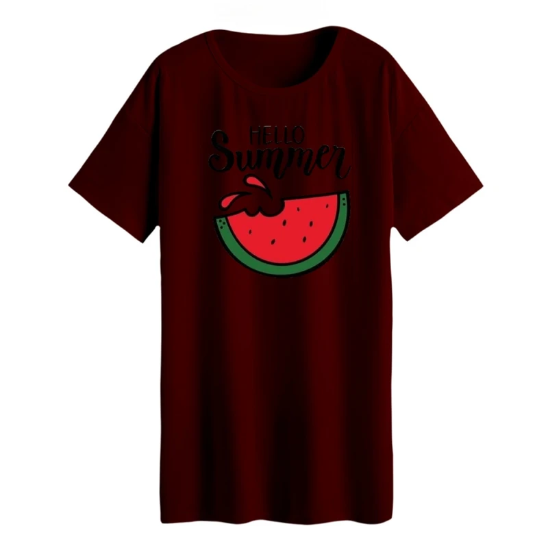 تی شرت لانگ زنانه مدل هندوانه یلدایی کد 9