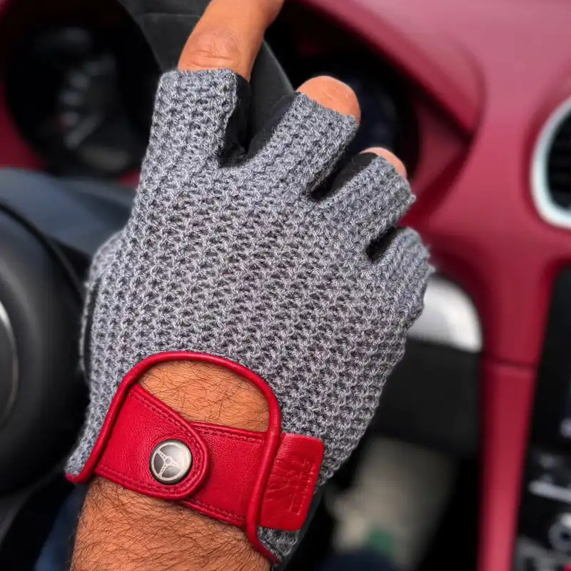 دستکش مدل رانندگی چرم و بافت DG31