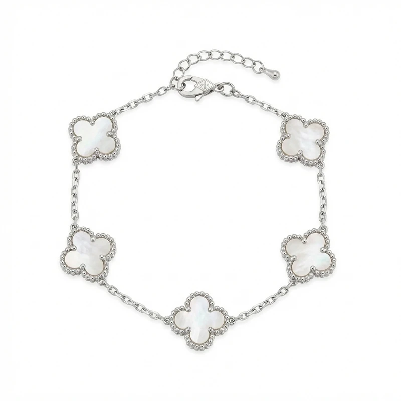 دستبند زنجیری زنانه مدل گلSN