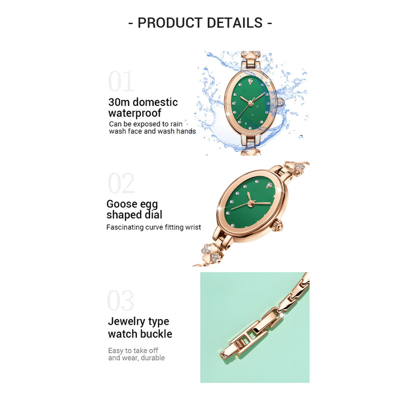 ساعت مچی عقربه ای زنانه مدل نگین دار دستبندی طرح زمردی ساعت مچی عقربه ای زنانه مدل نگین دار دستبندی طرح زمردی