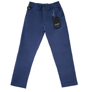 شلوار پسرانه مدل کتان رنگ سرمه ای