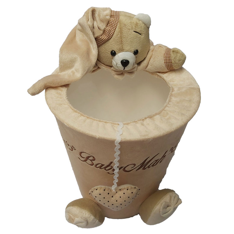 ست سطل و جادستمال کاغذی اتاق کودک  مدل خرس تدی