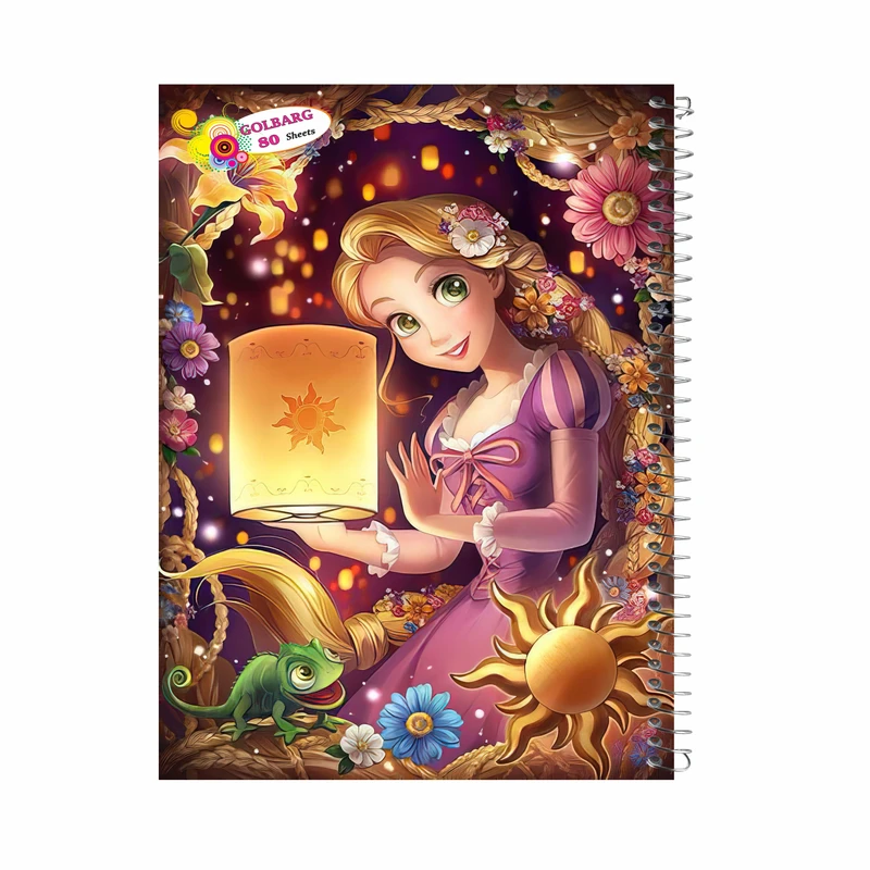 دفتر مشق 80 برگ گلبرگ طرح دخترانه راپانزل کد 801021 