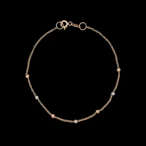 دستبند زنجیری طلا کم اجرت 18 عیار زنانه ناریا مدل البرنادو کد M2-3