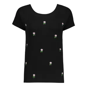 بلوز آستین کوتاه زنانه مدل گلدوزی بابونه کد 110404/4