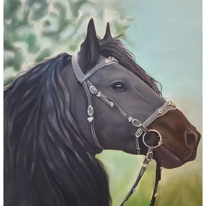 تابلو نقاشی تکنیک رنگ و روغن به سبک رئال مدل اسب
