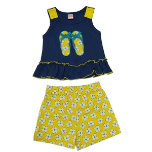 ست تاپ و شلوارک دخترانه مدل Little Slippers