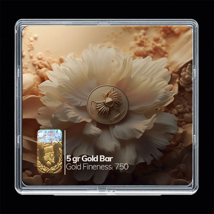 شمش طلا 18 عیار مدوپد مدل گل سر کد SG10780