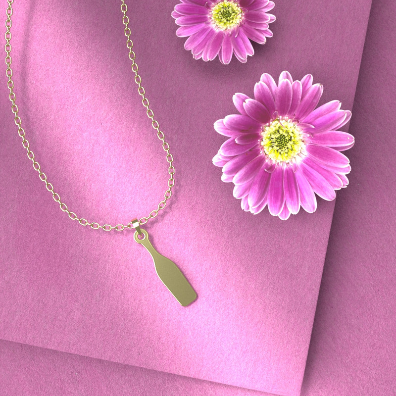 گردنبند طلا 18 عیار زنانه مدوپد مدل بطری کد TT2-1-1120