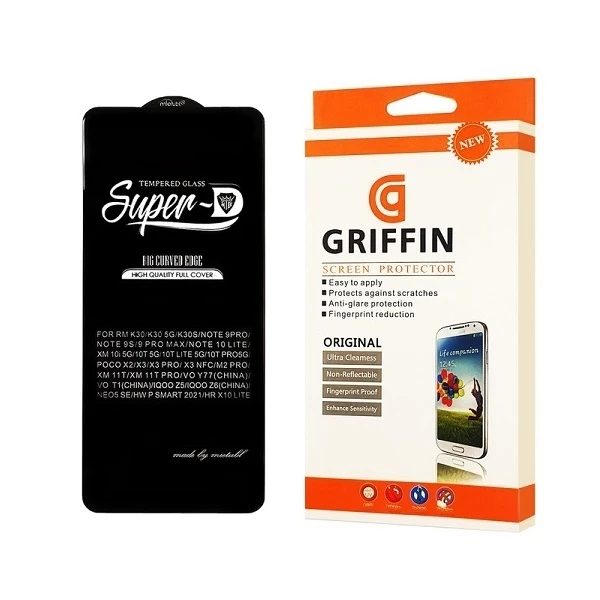 محافظ صفحه نمایش گریفین مدل Super D مناسب برای گوشی موبایل شیائومی Redmi Note 10