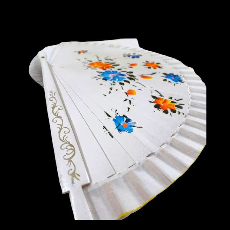 بادبزن مدل چوبی دستی اعلاء طرح گل کد 1007