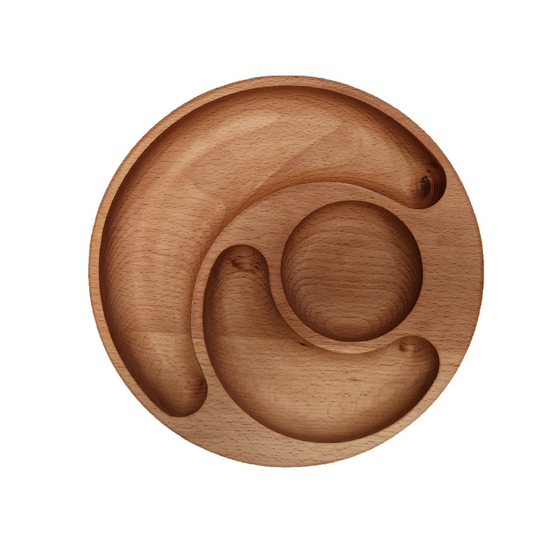 ظرف سرو چوبی گردوچ مدل مهتاب کد LT - 6060