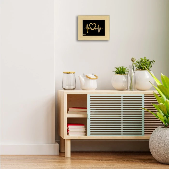 عکس شماره 3 : تابلو طلاکوب مارک گلد طرح مینیمال ضربان قلب