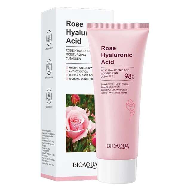 فوم شستشوی صورت بایوآکوا مدل Rose Hyaluronic وزن 100 گرم فوم شستشوی صورت بایوآکوا مدل Rose Hyaluronic وزن 100 گرم