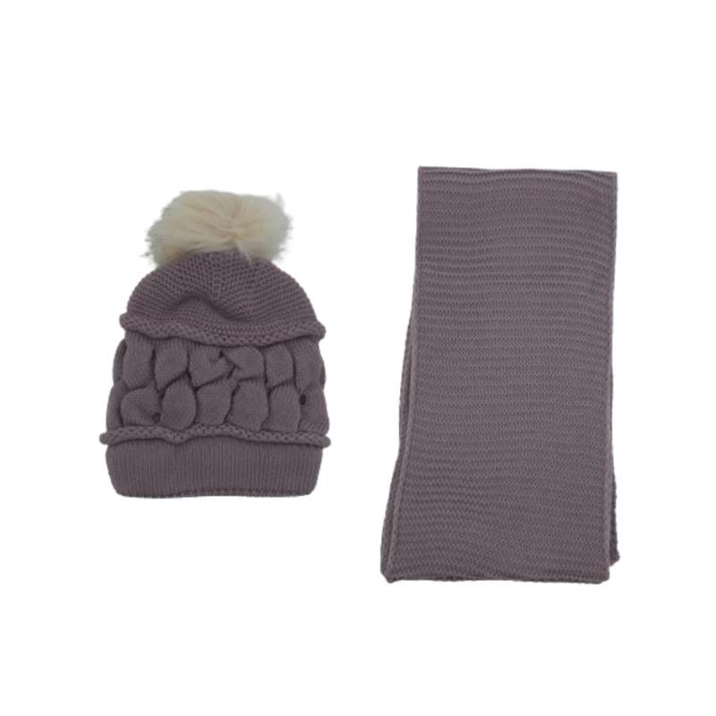 ست کلاه و شال گردن بافتنی مدل 575