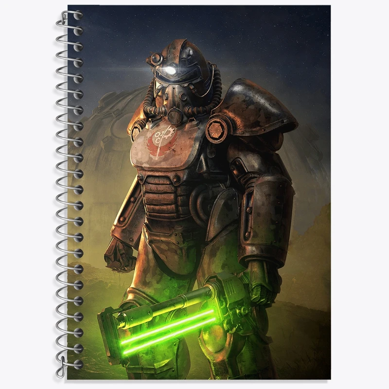 دفتر زبان 50 برگ خندالو مدل دو خط طرح بازی فال‌اوت (Fallout) کد 31289