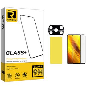 محافظ صفحه نمایش راندیکا مدل Gld مناسب برای گوشی موبایل شیائومی Poco X3 به همراه برچسب پوششی و محافظ لنز دوربین