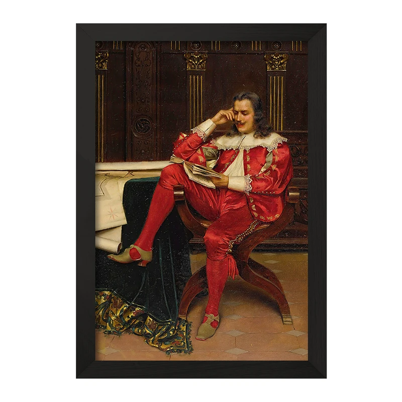 تابلو خندالو مدل نقاشی آقایی در حال مطالعه اثر فردریک سولاکروا کد F12140