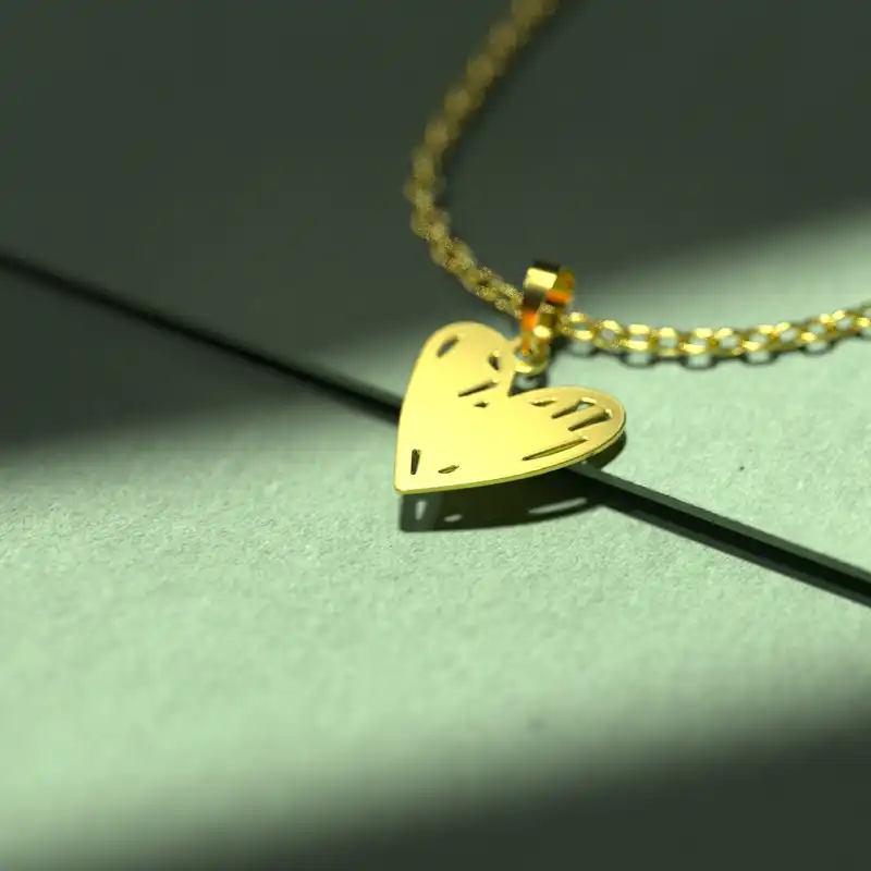 گردنبند طلا 18 عیار زنانه مدوپد مدل  طرح قلب کد E1217