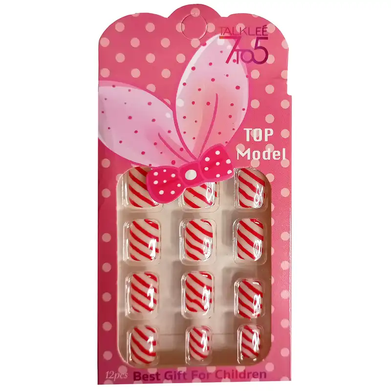 ناخن مصنوعی بچگانه تالکی کد 8f بسته 12 عددی