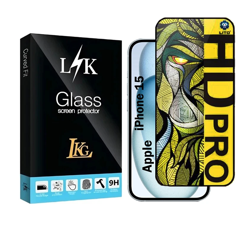 محافظ صفحه نمایش شیشه ای مات ال کا جی مدل LIHD-LK مناسب برای گوشی موبایل اپل iPhone 15