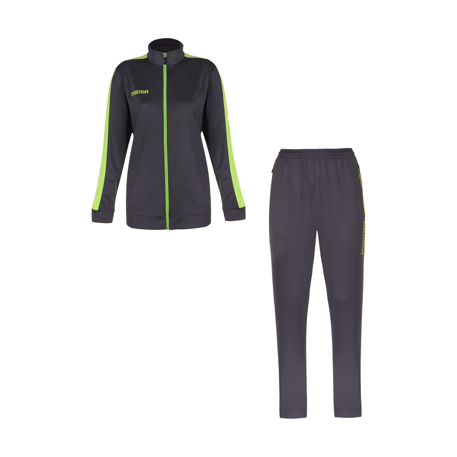 ست گرمکن و شلوار ورزشی زنانه مکرون مدل اسکا پلاس رنگ مدادی فسفری