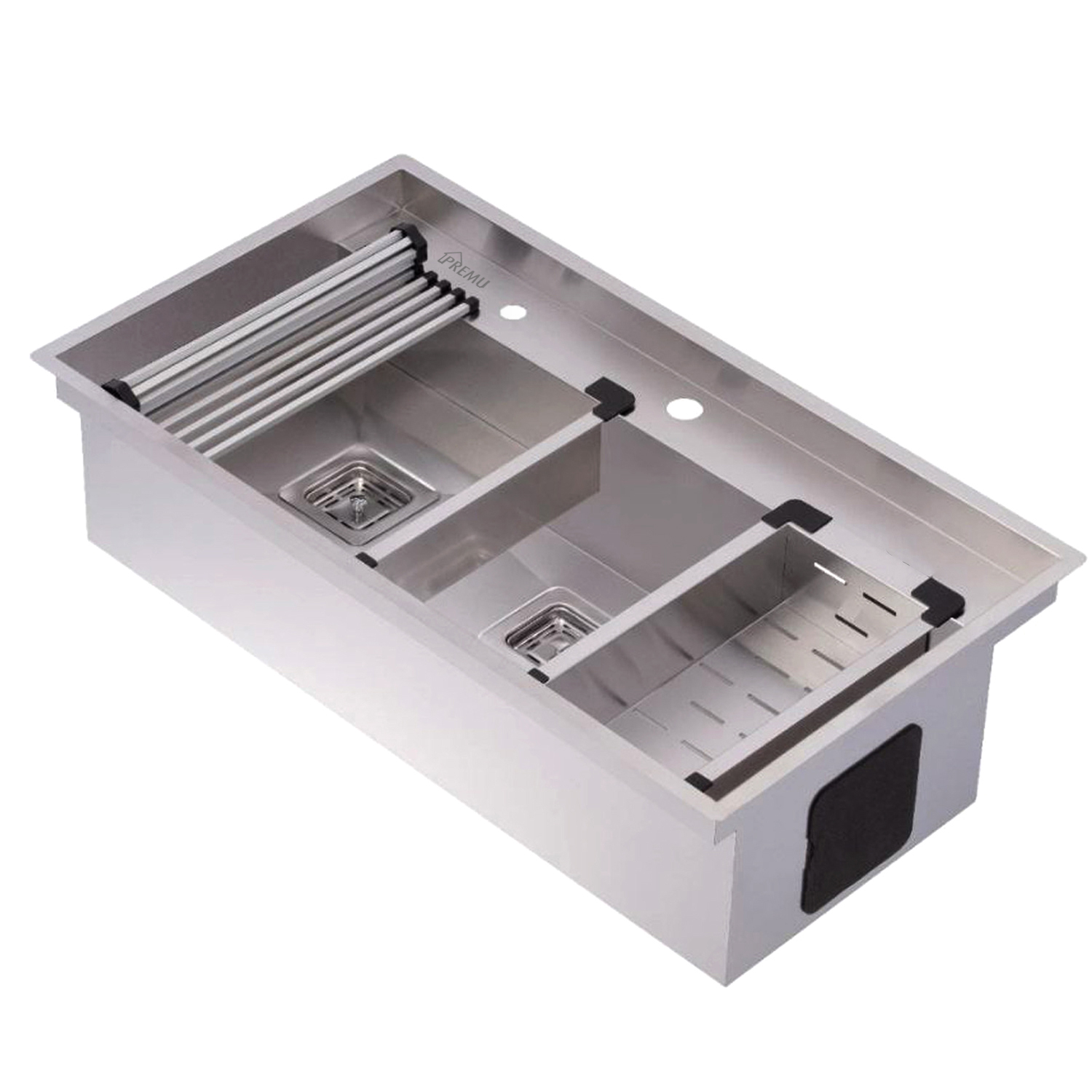 سینک ظرفشویی استیل توکار دو لگنه مدل پریمو 90