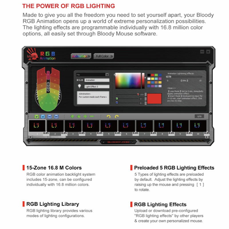 ماوس مخصوص بازی بلادی مدل W60 Max-RGB