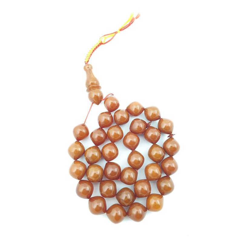 تسبیح کهربا مدل رگه‌دار کد 1