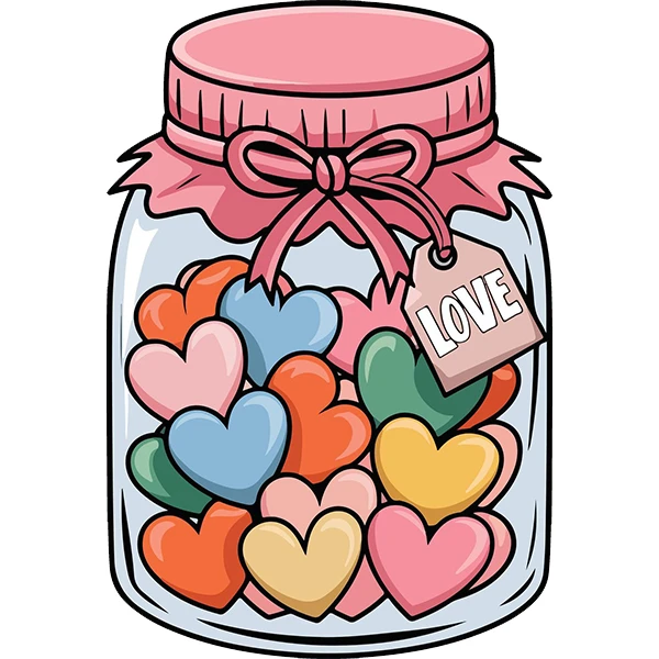 استیکر پارچه و لباس پاد آفرین طرح قلبی کد 2391