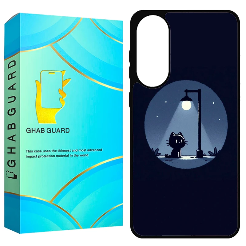 کاور قاب گارد طرح گربه و شب مدل S25EG مناسب برای گوشی موبایل سامسونگ Galaxy S25 Edge