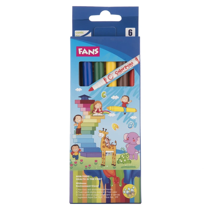ماژیک رنگ آمیزی 6 رنگ فنس مدل Color Pens