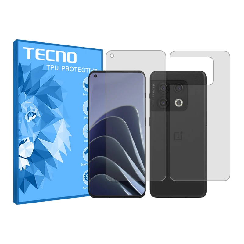 محافظ صفحه نمایش شفاف تکنو مدل HyGEL مناسب برای گوشی موبایل وان پلاس 10 Pro به همراه محافظ پشت گوشی