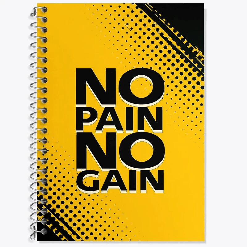 دفتر زبان 50 برگ خندالو مدل سه خط طرح No Pain No Gane کد 10041