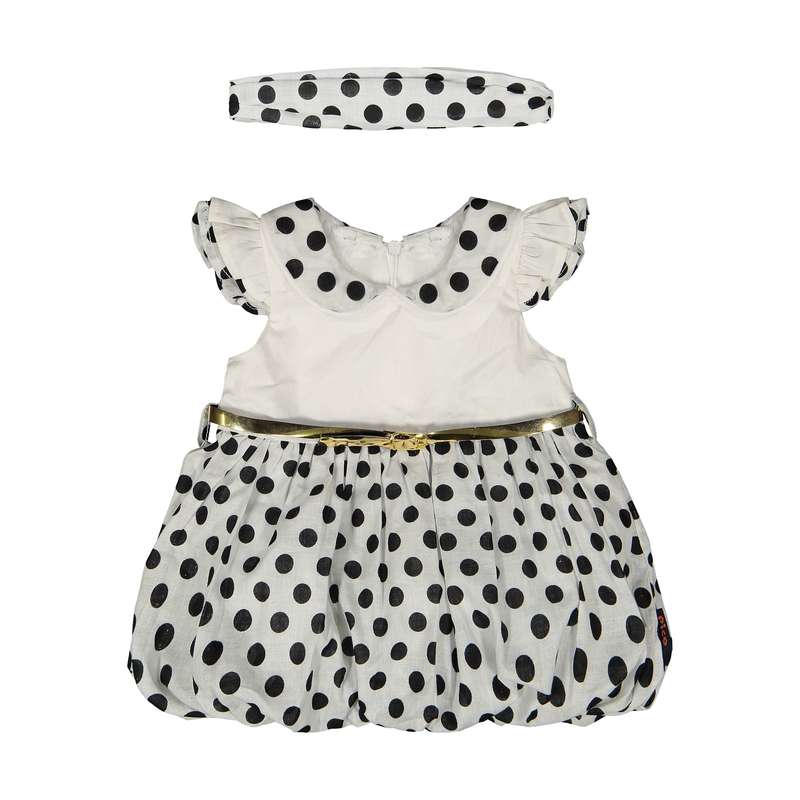 ست پیراهن و هدبند نوزادی مدل Rp15