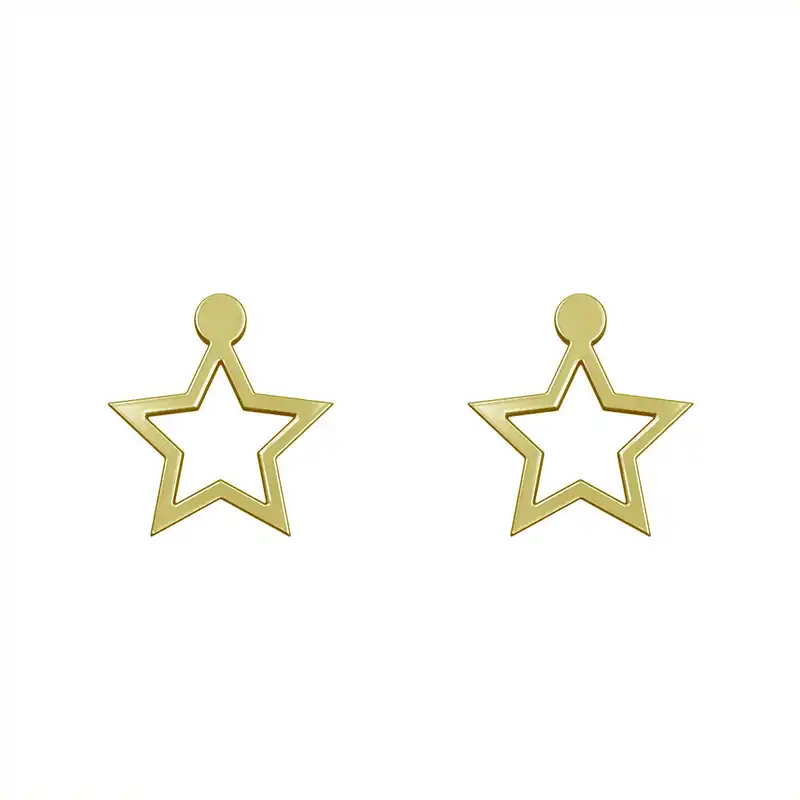 گوشواره طلا 18 عیار زنانه مدوپد مدل ستاره کد GA1-15354