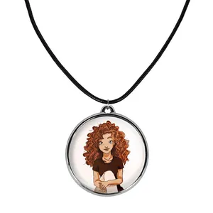 گردنبند خندالو مدل دختر مو فرفری کد 2879128792