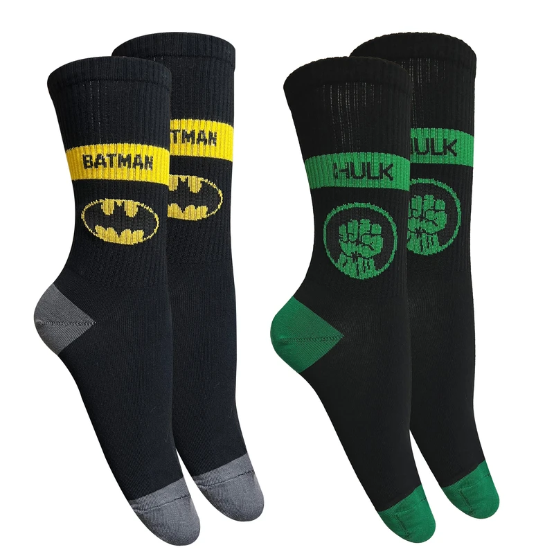 جوراب ساق بلند مردانه تن پوش هنگامه مدل پنبه کش اسپرت بتمن و هالک