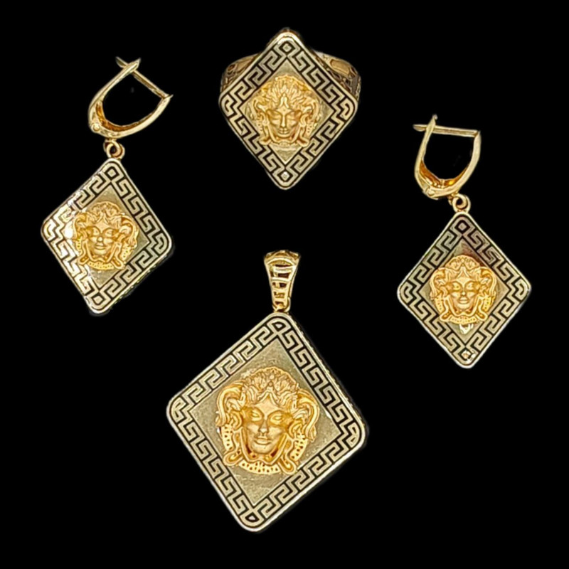 نیم ست طلا 18 عیار زنانه جواهری بصیر مدل Verc DK016