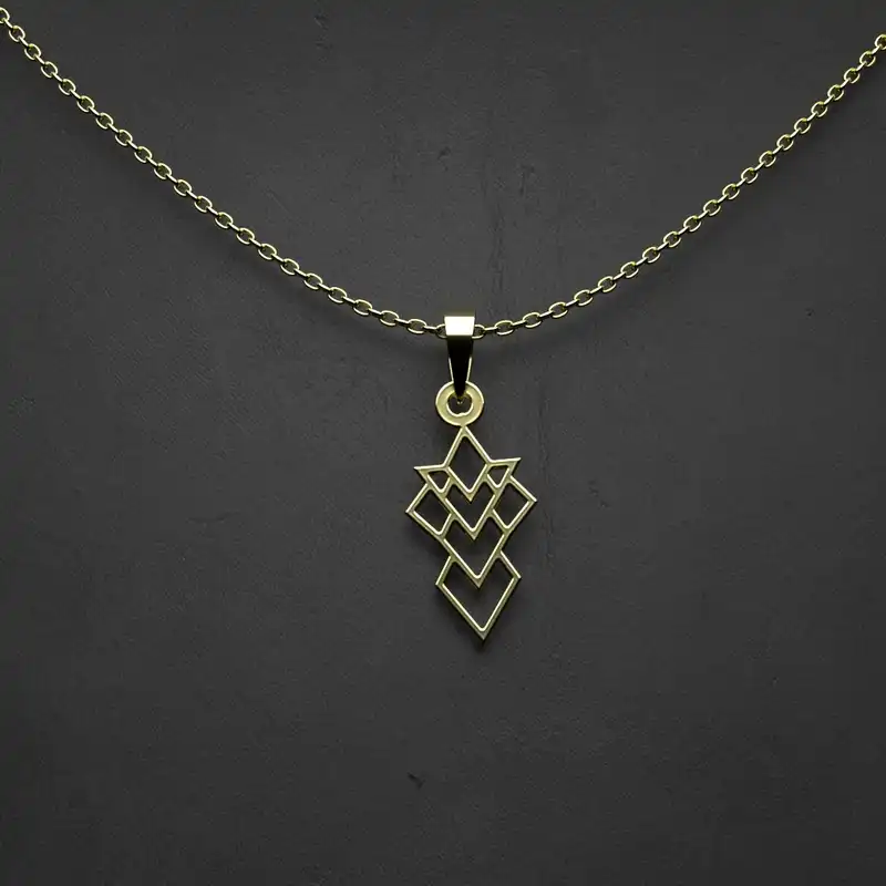 گردنبند طلا 18 عیار زنانه مدوپد مدل هندسی کد AA2-1-1285