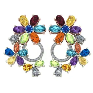 گوشواره طلا اونیکست مدل multicolor 1673