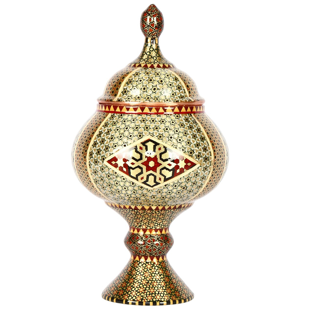 شکلات خوری مسی خاتم کاری گالری گوهران مدل پایه دار 50