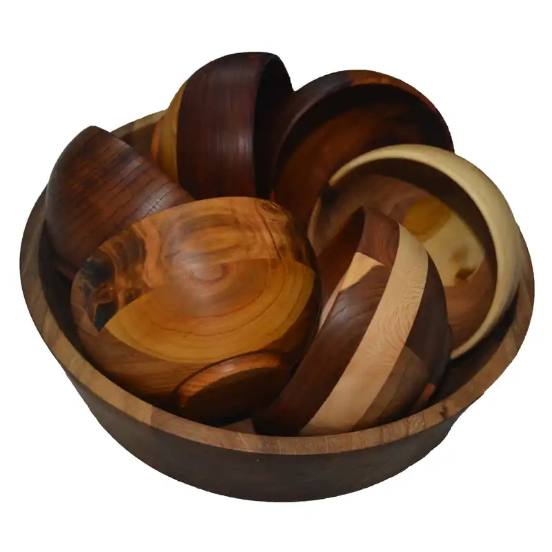 ست ۷ تکه اجیل خوری چوبی مدل A25