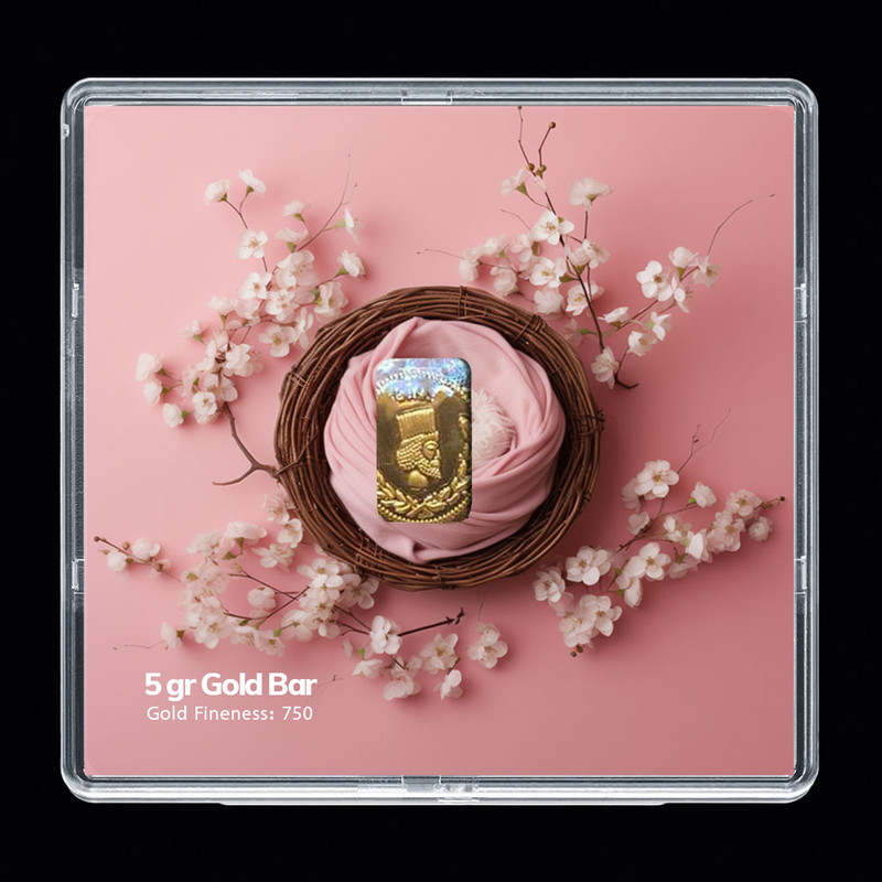 شمش طلا 18 عیار مدوپد مدل نوزاد کد SG-10265