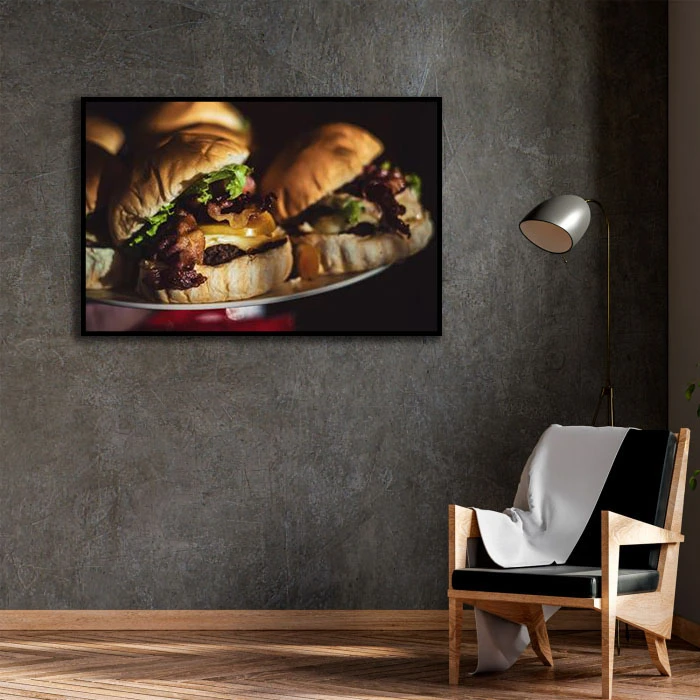 تابلو بکلیت طرح همبرگر مدل B-D2162 فریم مشکی