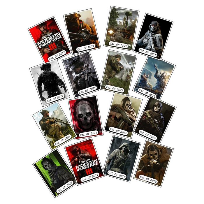 استیکر مدل بازی کال اف دیوتی طرح call of duty مجموعه 16 عددی