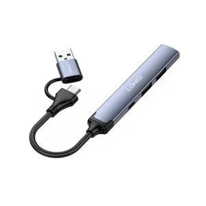 هاب usb3 چهارپورتUSB-C الدینیو مدل DS-64C