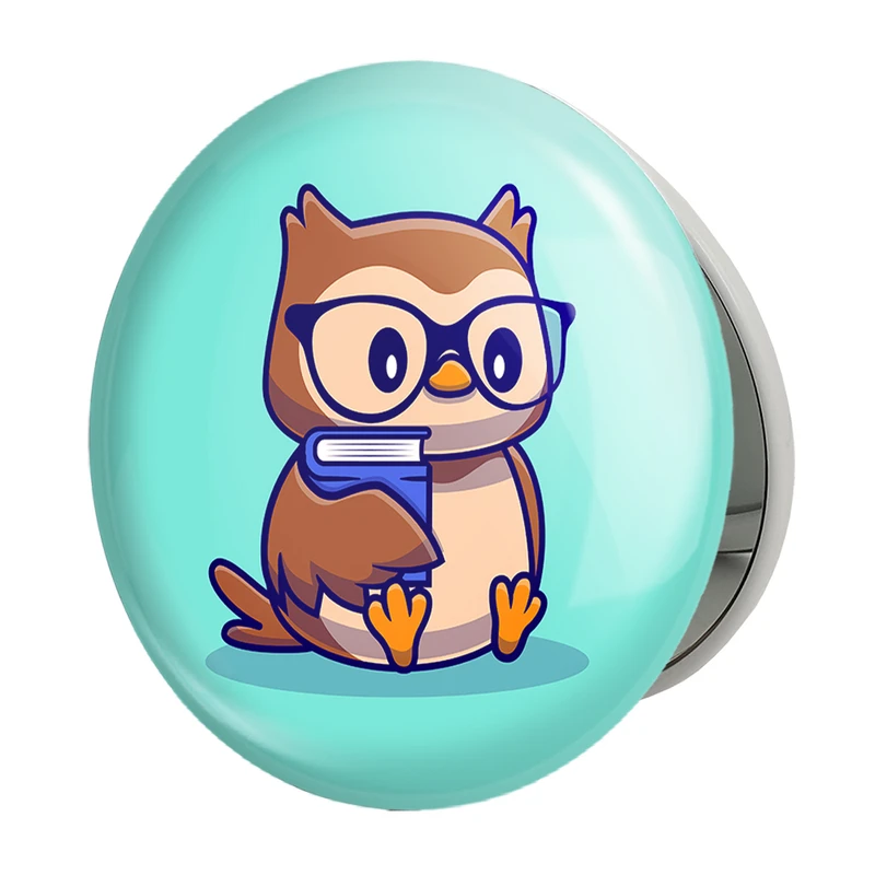 آینه جیبی خندالو طرح حیوانات بامزه جغد مدل تاشو کد 25400 